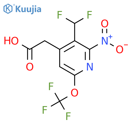 3-(Difluoromethyl)-2-nitro-6-(trifluoromethoxy)pyridine-4-acetic acid structure