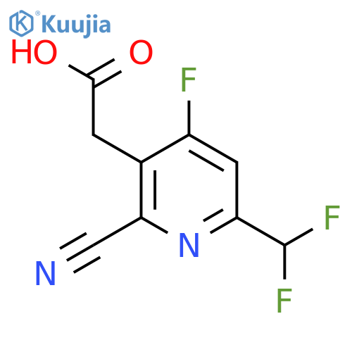 2-Cyano-6-(difluoromethyl)-4-fluoropyridine-3-acetic acid structure