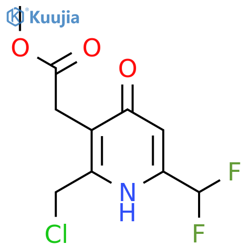 Methyl 2-(chloromethyl)-6-(difluoromethyl)-4-hydroxypyridine-3-acetate structure