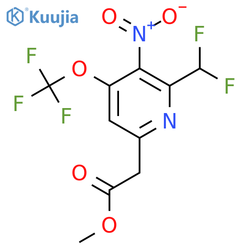 Methyl 2-(difluoromethyl)-3-nitro-4-(trifluoromethoxy)pyridine-6-acetate structure