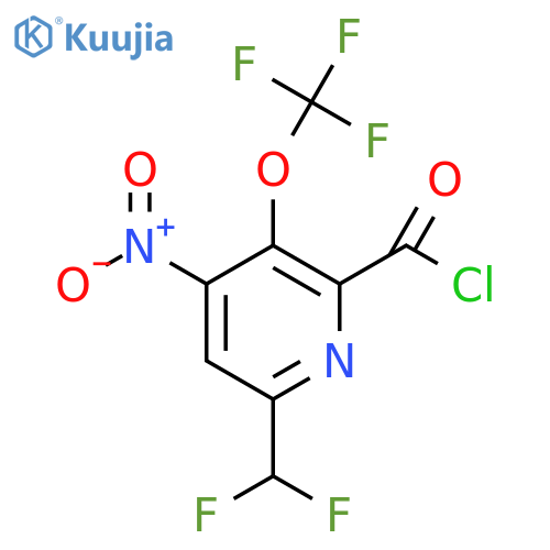 6-(Difluoromethyl)-4-nitro-3-(trifluoromethoxy)pyridine-2-carbonyl chloride structure