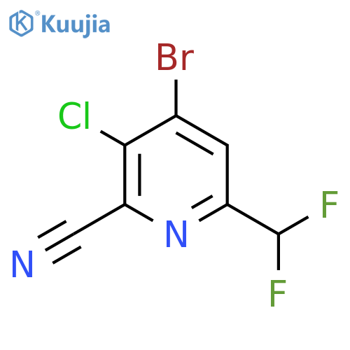 4-Bromo-3-chloro-2-cyano-6-(difluoromethyl)pyridine structure