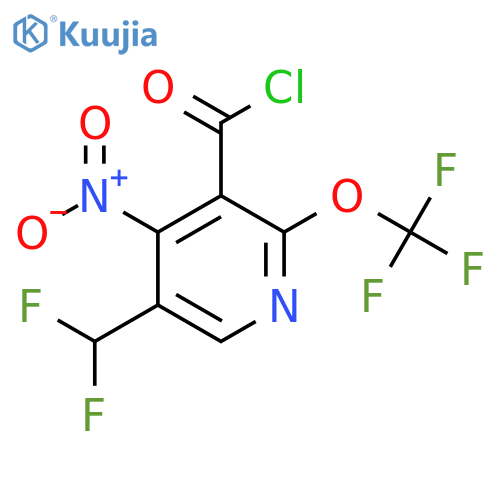 5-(Difluoromethyl)-4-nitro-2-(trifluoromethoxy)pyridine-3-carbonyl chloride structure