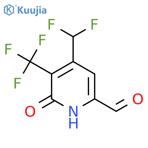 4-(Difluoromethyl)-2-hydroxy-3-(trifluoromethyl)pyridine-6-carboxaldehyde structure