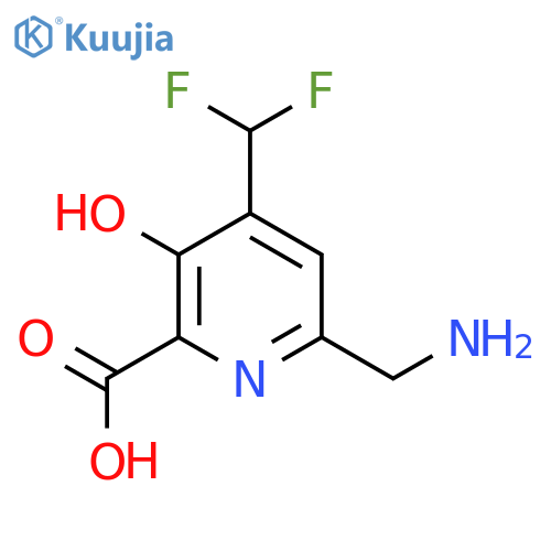 6-(Aminomethyl)-4-(difluoromethyl)-3-hydroxypyridine-2-carboxylic acid structure