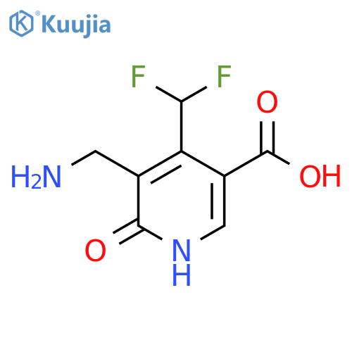 3-(Aminomethyl)-4-(difluoromethyl)-2-hydroxypyridine-5-carboxylic acid structure