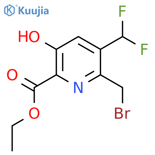Ethyl 2-(bromomethyl)-3-(difluoromethyl)-5-hydroxypyridine-6-carboxylate structure