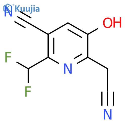 3-Cyano-2-(difluoromethyl)-5-hydroxypyridine-6-acetonitrile structure