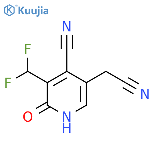4-Cyano-3-(difluoromethyl)-2-hydroxypyridine-5-acetonitrile structure