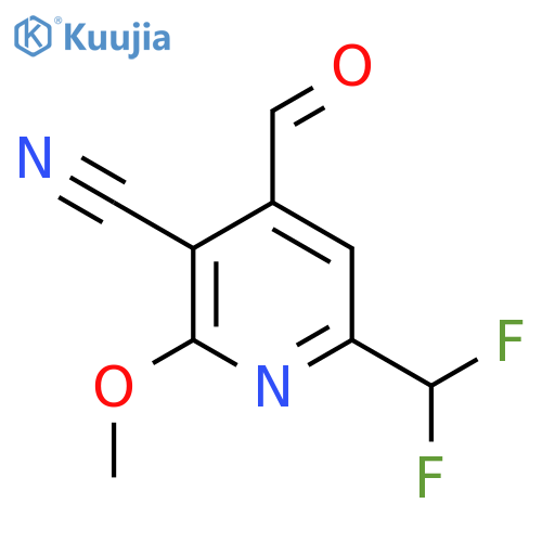 3-Cyano-6-(difluoromethyl)-2-methoxypyridine-4-carboxaldehyde structure