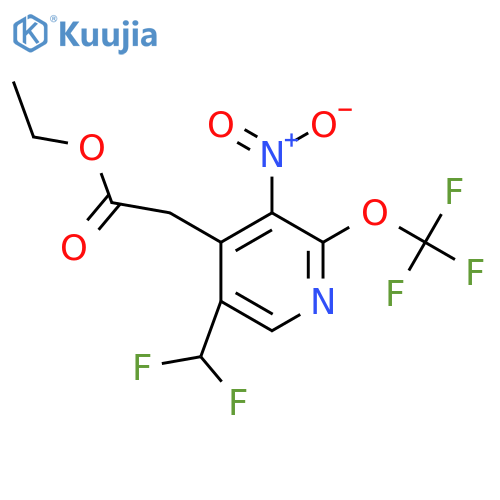 Ethyl 5-(difluoromethyl)-3-nitro-2-(trifluoromethoxy)pyridine-4-acetate structure
