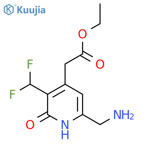 Ethyl 6-(aminomethyl)-3-(difluoromethyl)-2-hydroxypyridine-4-acetate structure