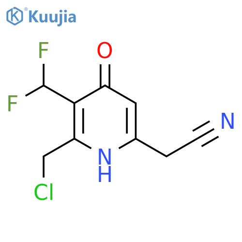 2-(Chloromethyl)-3-(difluoromethyl)-4-hydroxypyridine-6-acetonitrile structure