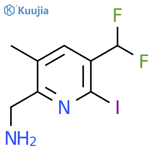 2-(Aminomethyl)-5-(difluoromethyl)-6-iodo-3-methylpyridine structure