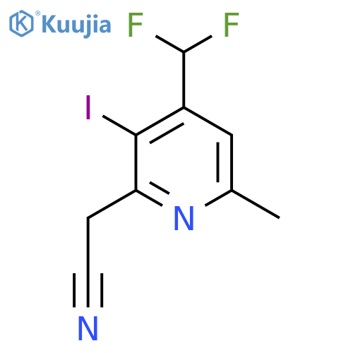 4-(Difluoromethyl)-3-iodo-6-methylpyridine-2-acetonitrile structure