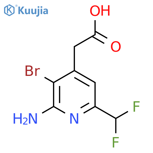 2-Amino-3-bromo-6-(difluoromethyl)pyridine-4-acetic acid structure