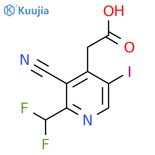 3-Cyano-2-(difluoromethyl)-5-iodopyridine-4-acetic acid structure