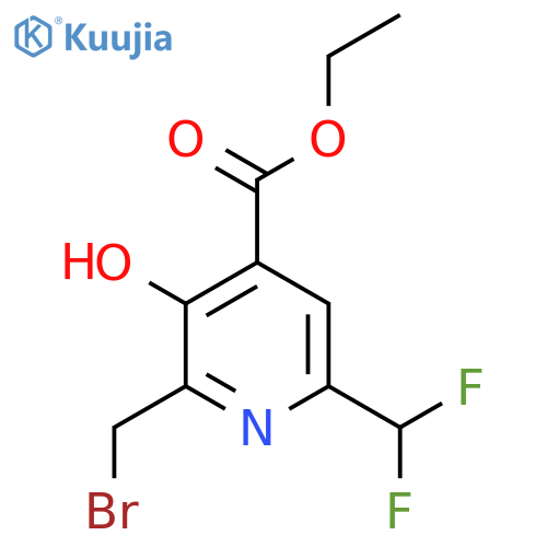 Ethyl 2-(bromomethyl)-6-(difluoromethyl)-3-hydroxypyridine-4-carboxylate structure