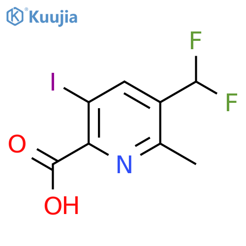 3-(Difluoromethyl)-5-iodo-2-methylpyridine-6-carboxylic acid structure