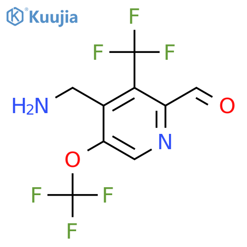 4-(Aminomethyl)-5-(trifluoromethoxy)-3-(trifluoromethyl)pyridine-2-carboxaldehyde structure