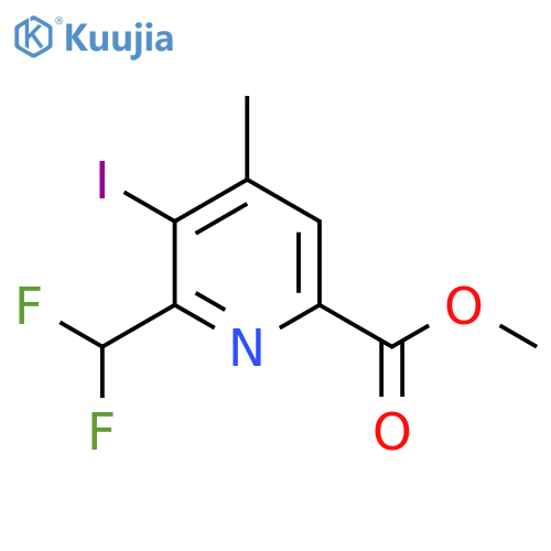 Methyl 2-(difluoromethyl)-3-iodo-4-methylpyridine-6-carboxylate structure