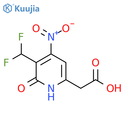 3-(Difluoromethyl)-2-hydroxy-4-nitropyridine-6-acetic acid structure