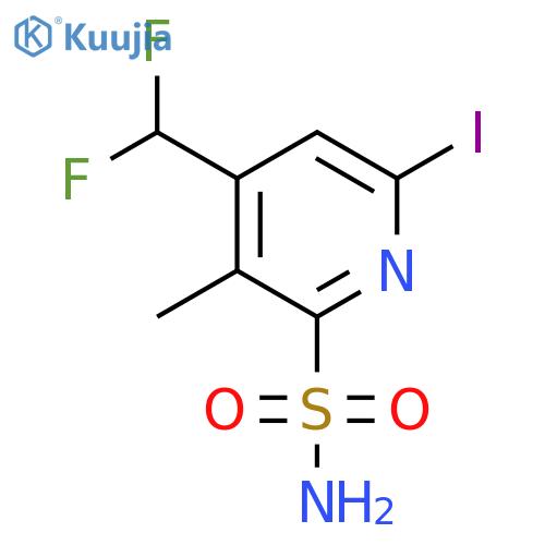4-(Difluoromethyl)-6-iodo-3-methylpyridine-2-sulfonamide structure