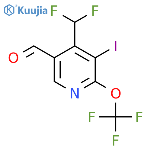 4-(Difluoromethyl)-3-iodo-2-(trifluoromethoxy)pyridine-5-carboxaldehyde structure