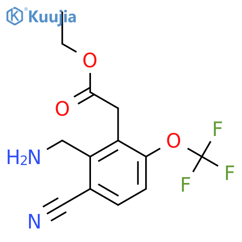 Ethyl 2-aminomethyl-3-cyano-6-(trifluoromethoxy)phenylacetate structure