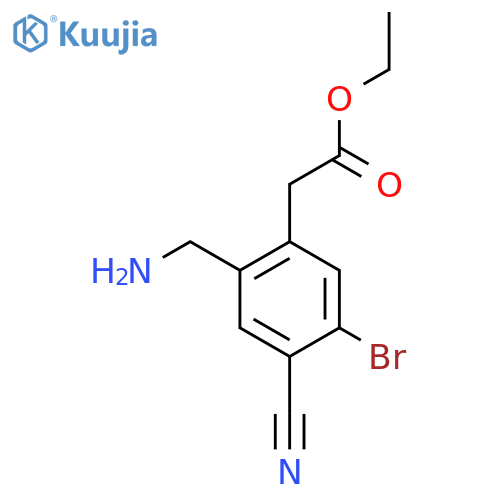 Ethyl 2-aminomethyl-5-bromo-4-cyanophenylacetate structure
