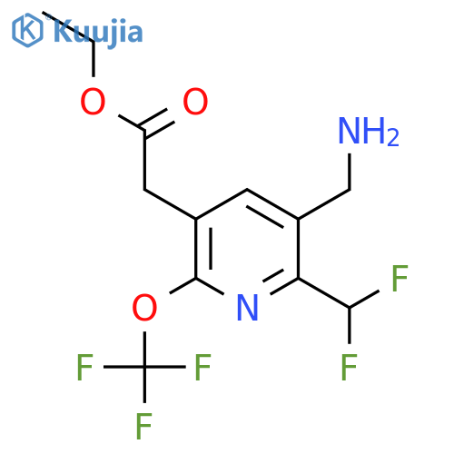 Ethyl 3-(aminomethyl)-2-(difluoromethyl)-6-(trifluoromethoxy)pyridine-5-acetate structure