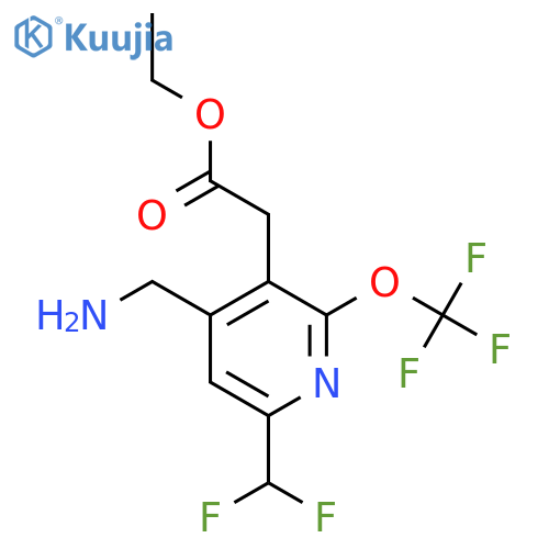 Ethyl 4-(aminomethyl)-6-(difluoromethyl)-2-(trifluoromethoxy)pyridine-3-acetate structure
