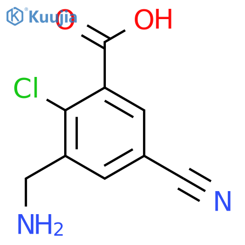3-Aminomethyl-2-chloro-5-cyanobenzoic acid structure