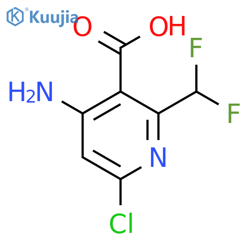4-Amino-6-chloro-2-(difluoromethyl)pyridine-3-carboxylic acid structure