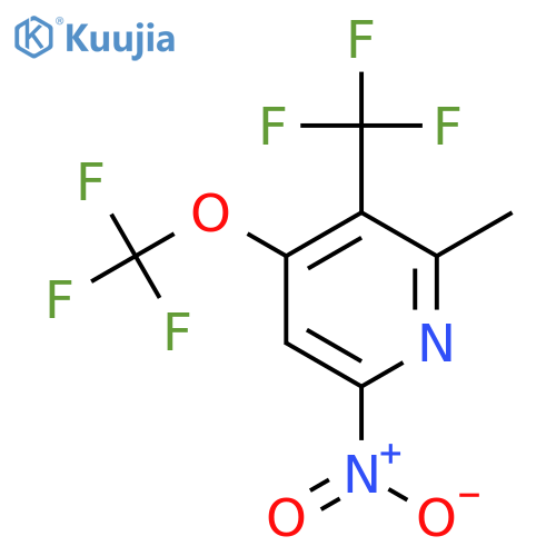 2-Methyl-6-nitro-4-(trifluoromethoxy)-3-(trifluoromethyl)pyridine structure