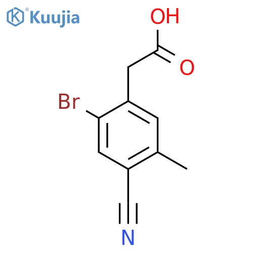 2-Bromo-4-cyano-5-methylphenylacetic acid structure