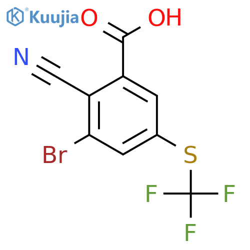 3-Bromo-2-cyano-5-(trifluoromethylthio)benzoic acid structure