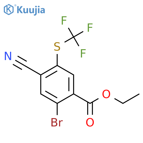 Ethyl 2-bromo-4-cyano-5-(trifluoromethylthio)benzoate structure