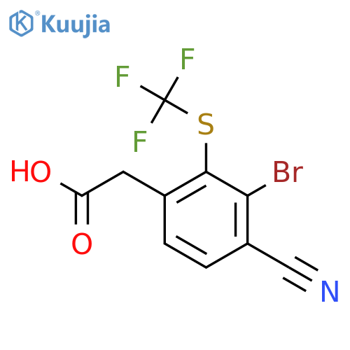 3-Bromo-4-cyano-2-(trifluoromethylthio)phenylacetic acid structure