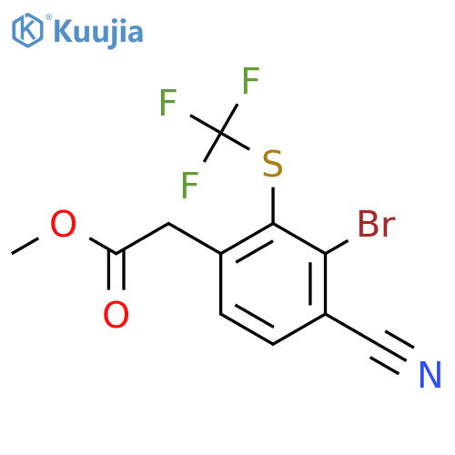 Methyl 3-bromo-4-cyano-2-(trifluoromethylthio)phenylacetate structure
