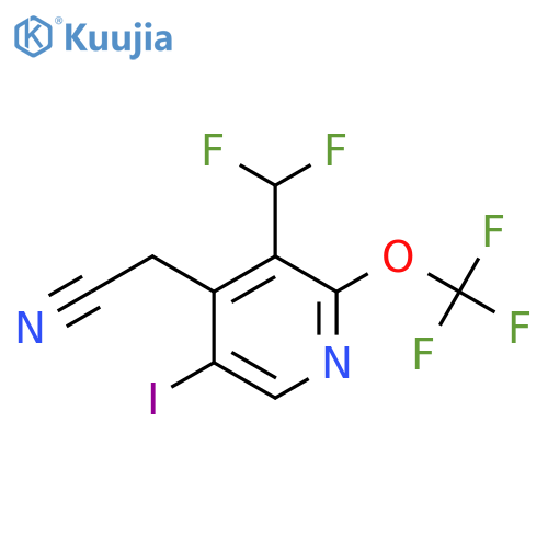3-(Difluoromethyl)-5-iodo-2-(trifluoromethoxy)pyridine-4-acetonitrile structure
