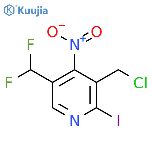 3-(Chloromethyl)-5-(difluoromethyl)-2-iodo-4-nitropyridine structure