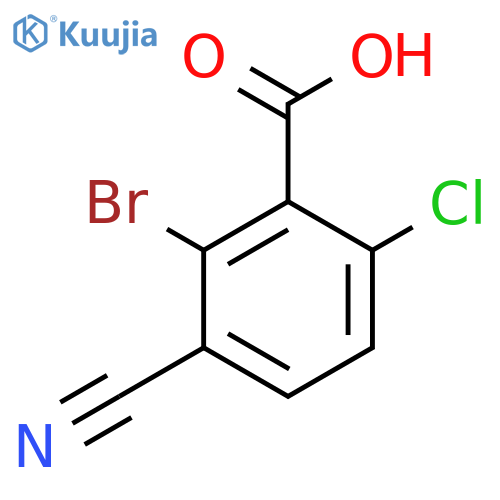 2-Bromo-6-chloro-3-cyanobenzoic acid structure