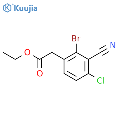 Ethyl 2-bromo-4-chloro-3-cyanophenylacetate structure