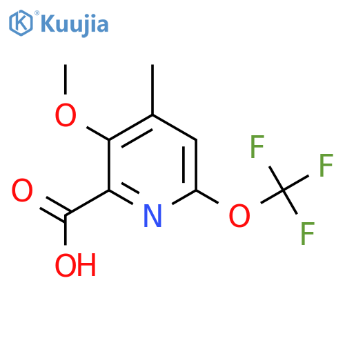 3-Methoxy-4-methyl-6-(trifluoromethoxy)pyridine-2-carboxylic acid structure