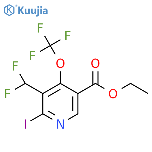 Ethyl 3-(difluoromethyl)-2-iodo-4-(trifluoromethoxy)pyridine-5-carboxylate structure