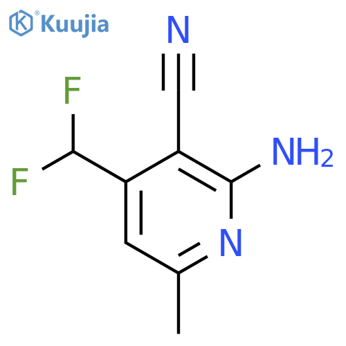 2-Amino-3-cyano-4-(difluoromethyl)-6-methylpyridine structure