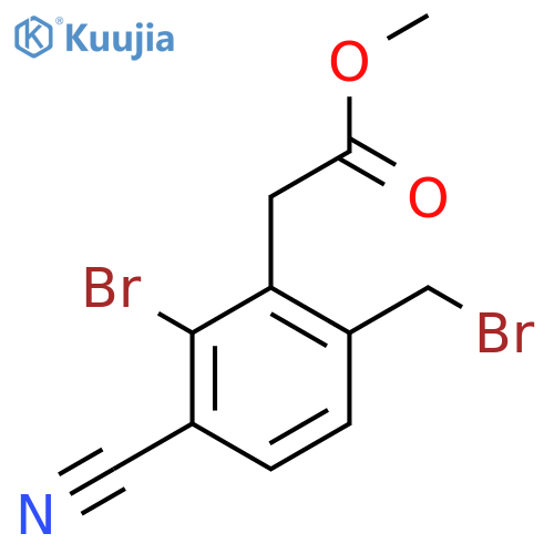 Methyl 2-bromo-6-bromomethyl-3-cyanophenylacetate structure
