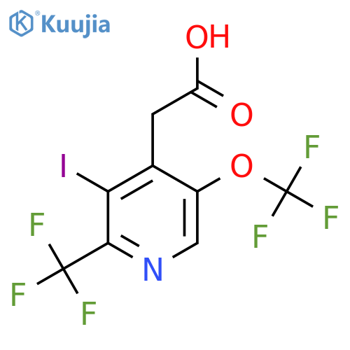 3-Iodo-5-(trifluoromethoxy)-2-(trifluoromethyl)pyridine-4-acetic acid structure