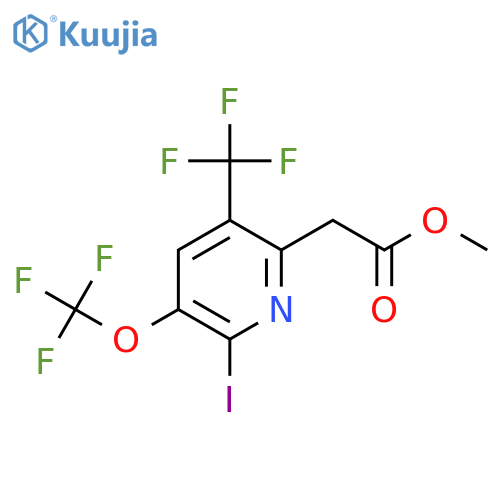 Methyl 2-iodo-3-(trifluoromethoxy)-5-(trifluoromethyl)pyridine-6-acetate structure